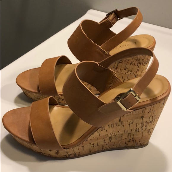 Cognac 4” wedge sandal - size 8 - Picture 3 of 6